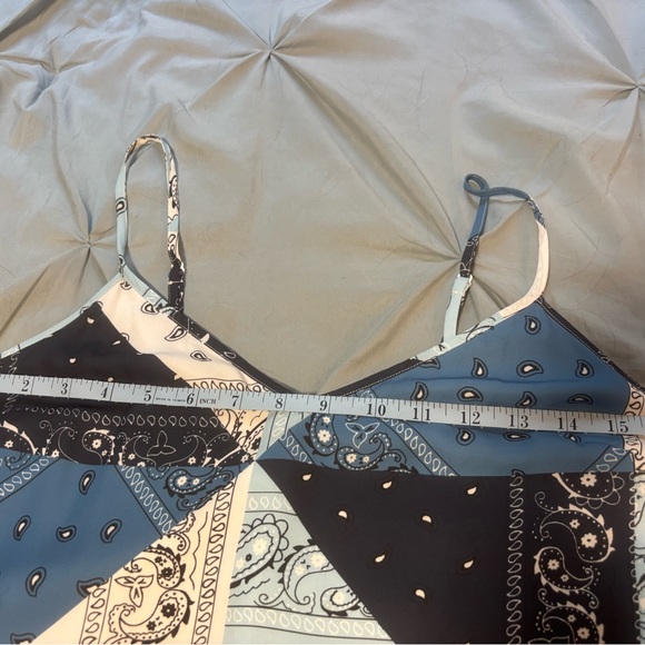 STAUD Blue Bandana Print Dress - Picture 2 of 8